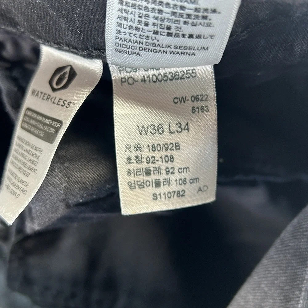 Levi's Premium 511 Jeans Mens 36x32 (36x31) Big E Black Slim Fit Stretch Denim
